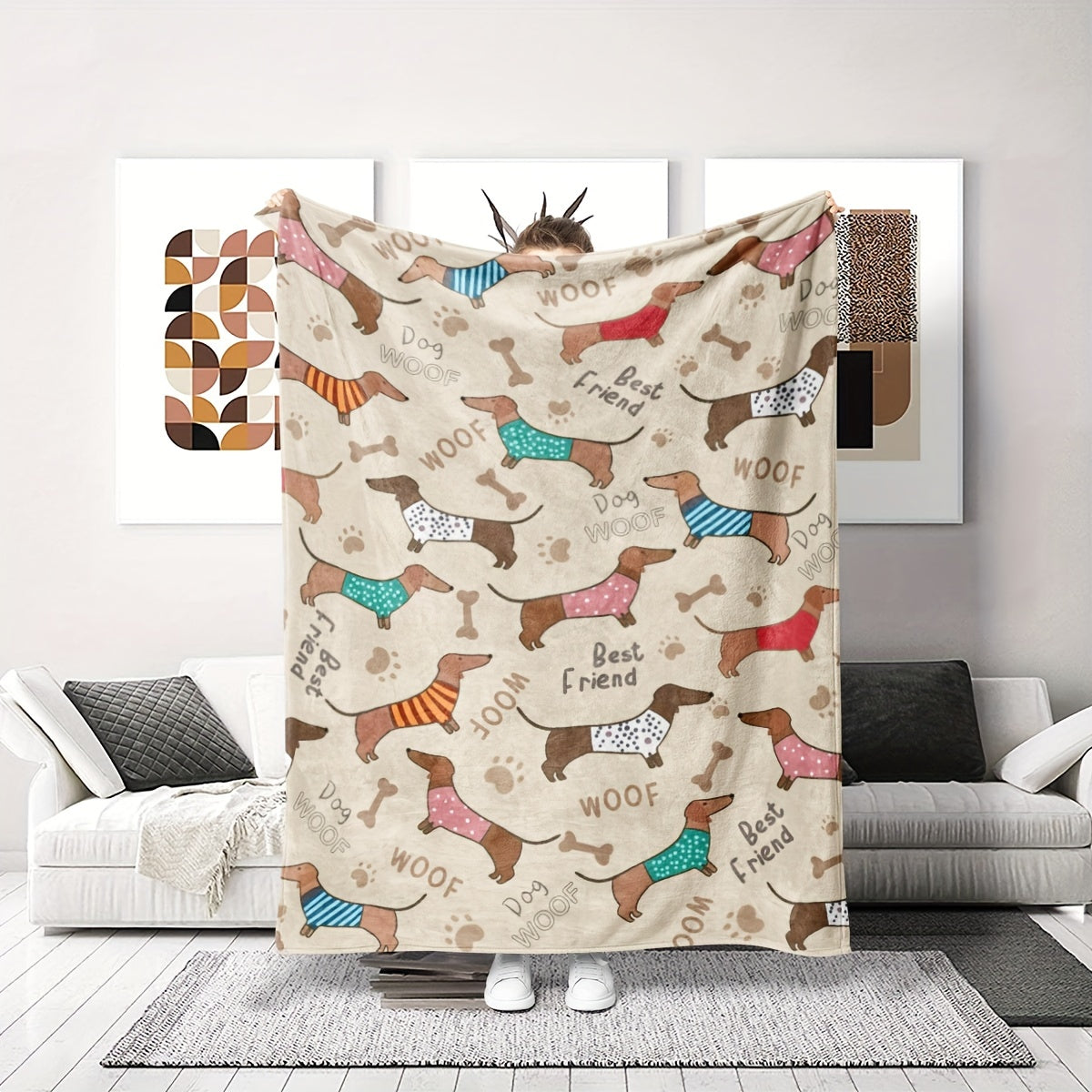 Blanket for Son Gifts, “Best Friend Woof”, From Mom Dad, Birthday Christmas Graduation Everyday Encouragement, Inspirational