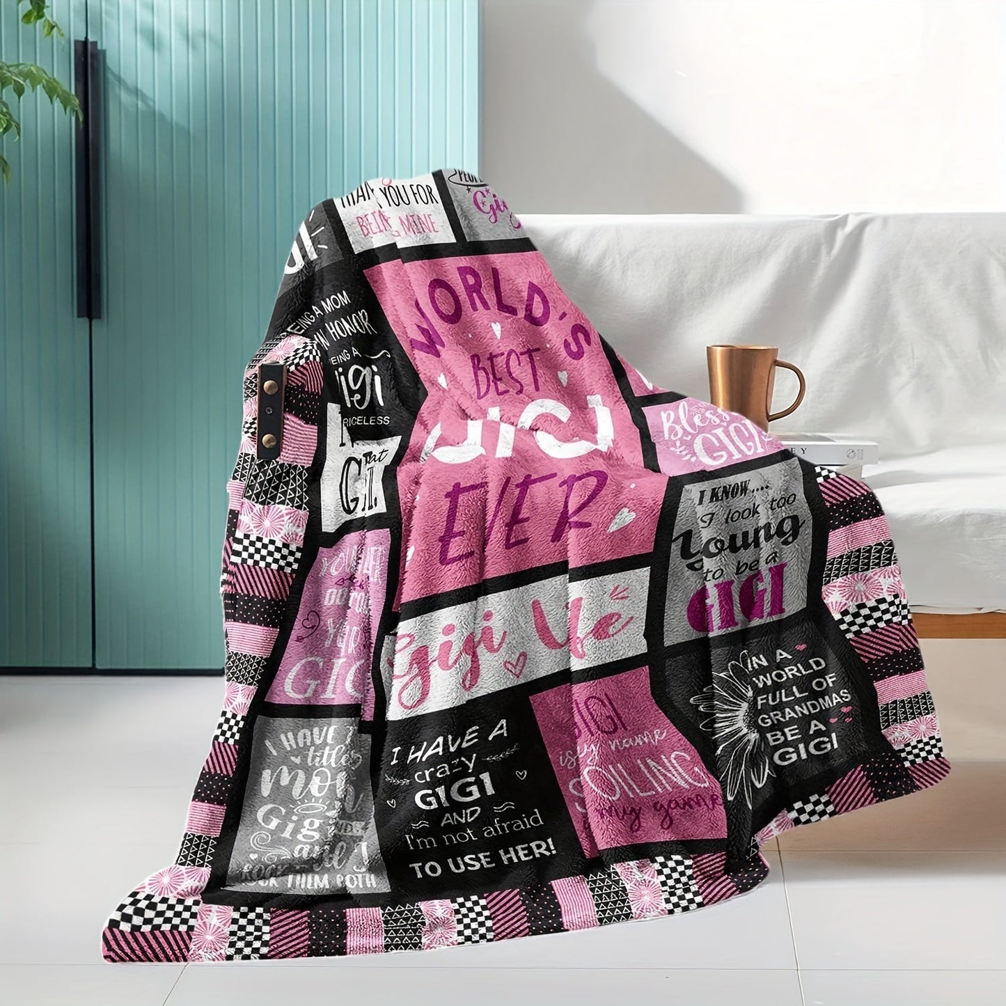 Gifts for Gigi Blanket - World’s Best Gigi Ever - From Grandchildren, Birthday, Christmas, Holiday, Everyday Encouragement, Inspirational